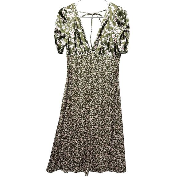 Floral Green Midi Dress - Picture 1 of 14